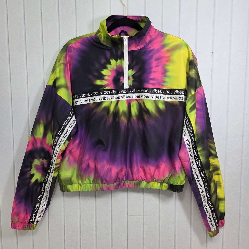 Rue 21 Women's Tie-Dye Vibes Waist Length Windbreaker Jacket Size L